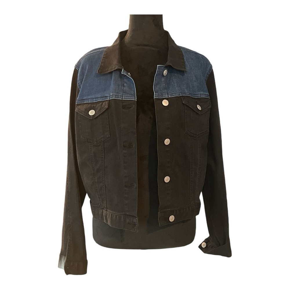 Roebuck and Co Blue and Black Jean Jacket Size XL